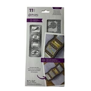GEMINI Decorative Panel Die Precious Secrets 11pc Cardmaking Craft Metal NEW